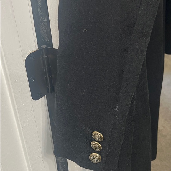NWT Lauren Ralph Lauren Wool Crest Coat Black Midi Military Coat Size 8 - Picture 9 of 9